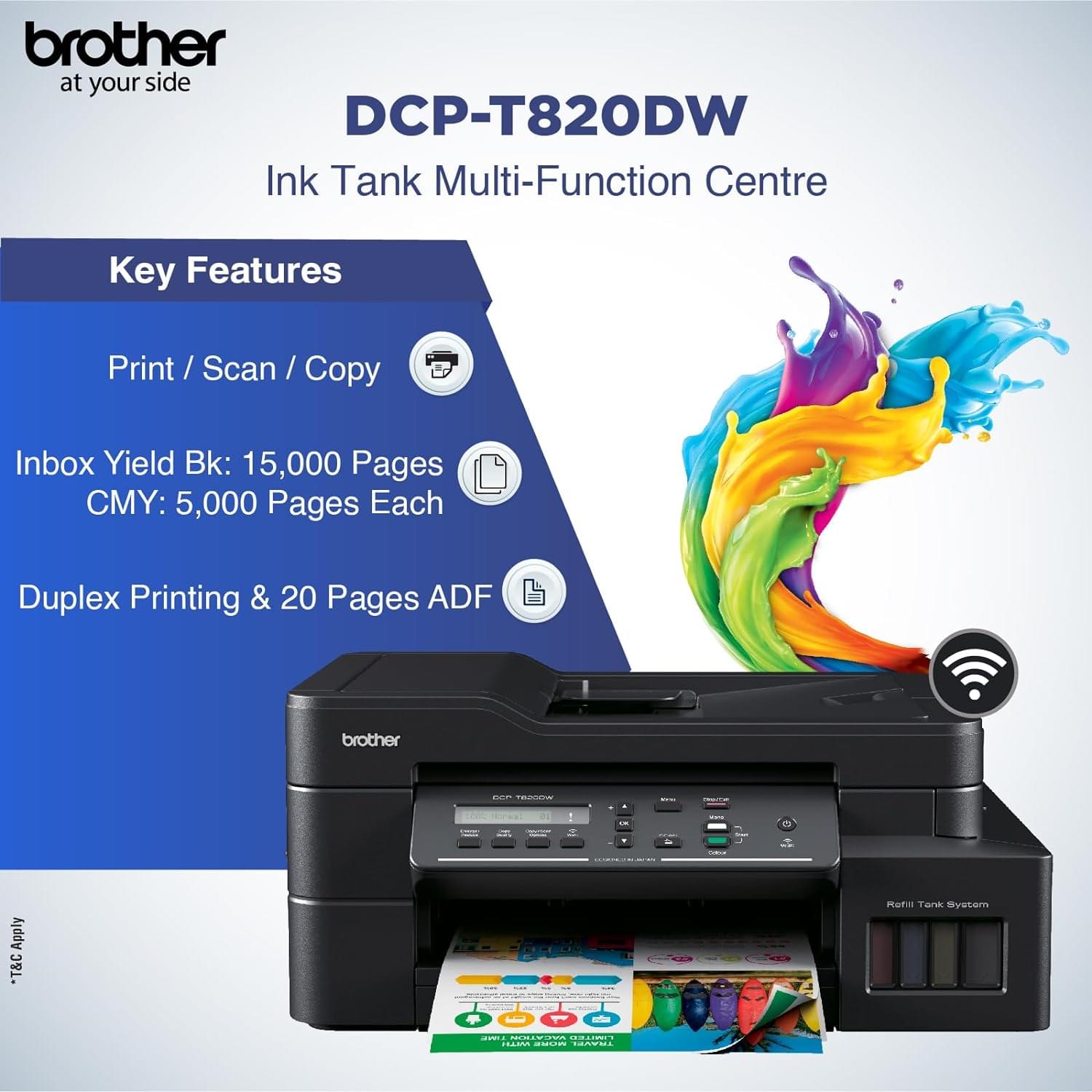 DCP-T820DW Ink Tank Printer - Image 4