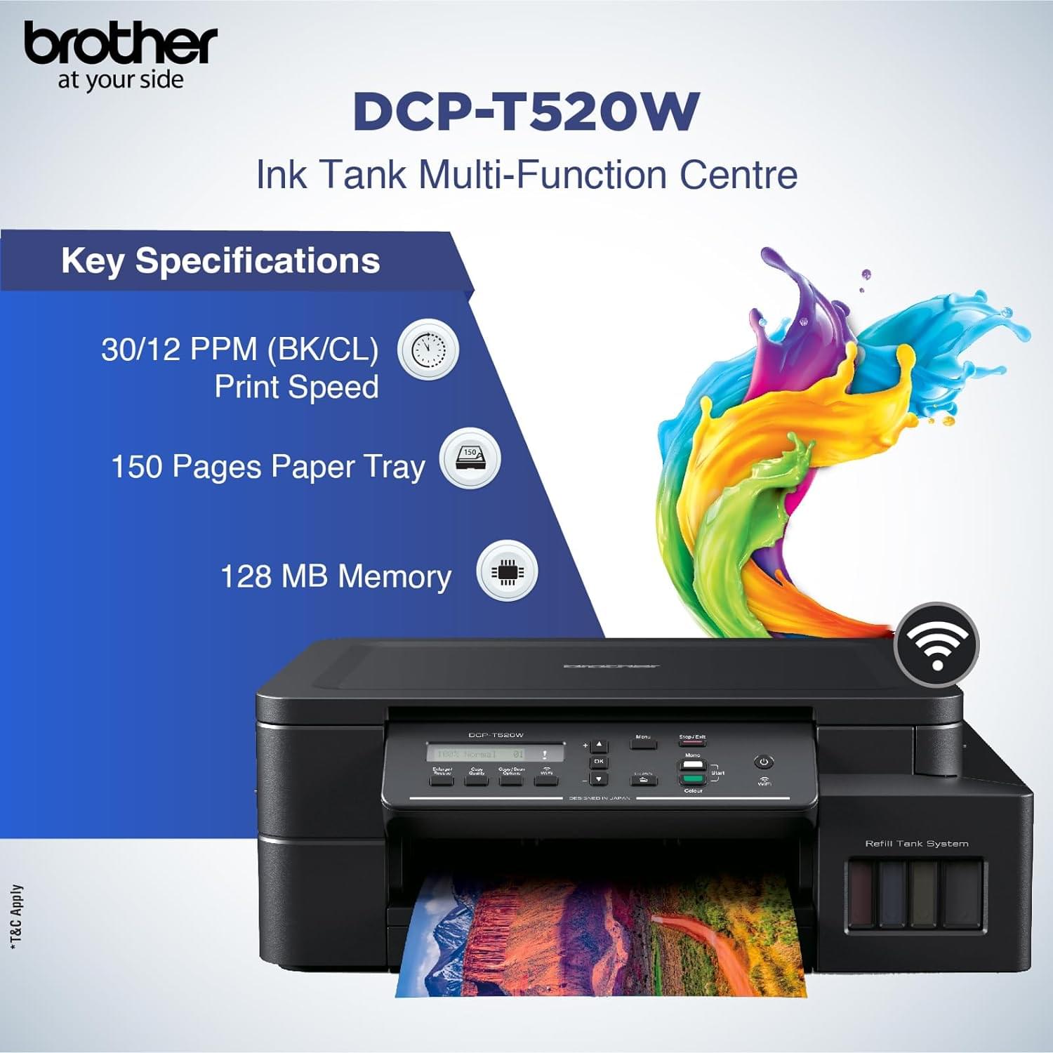 DCP-T520W Ink Tank Printer - Image 3